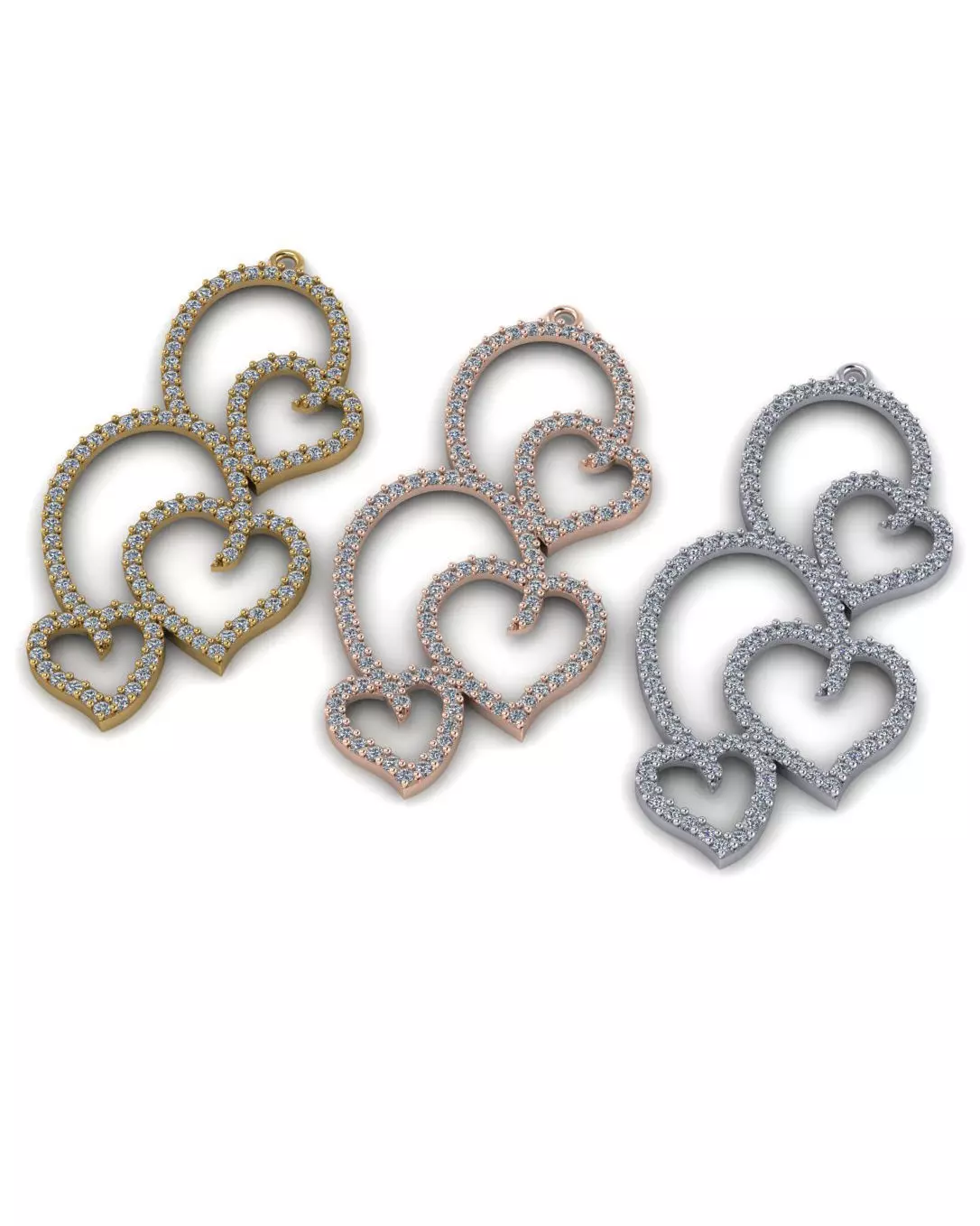 free jewelry love heart pendant Free 3D print model
