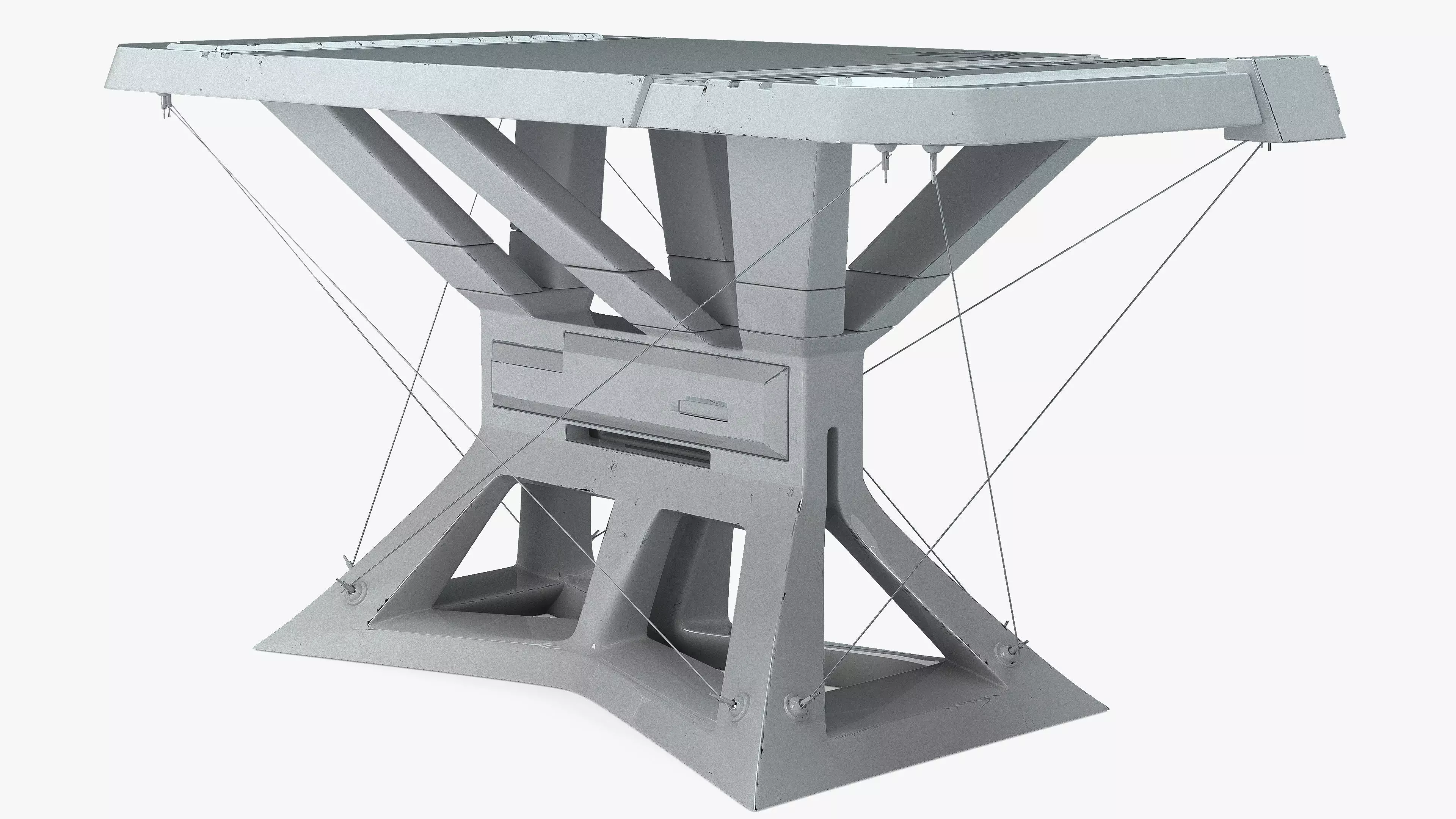 Table Sci-Fi Low-poly 3D model_0