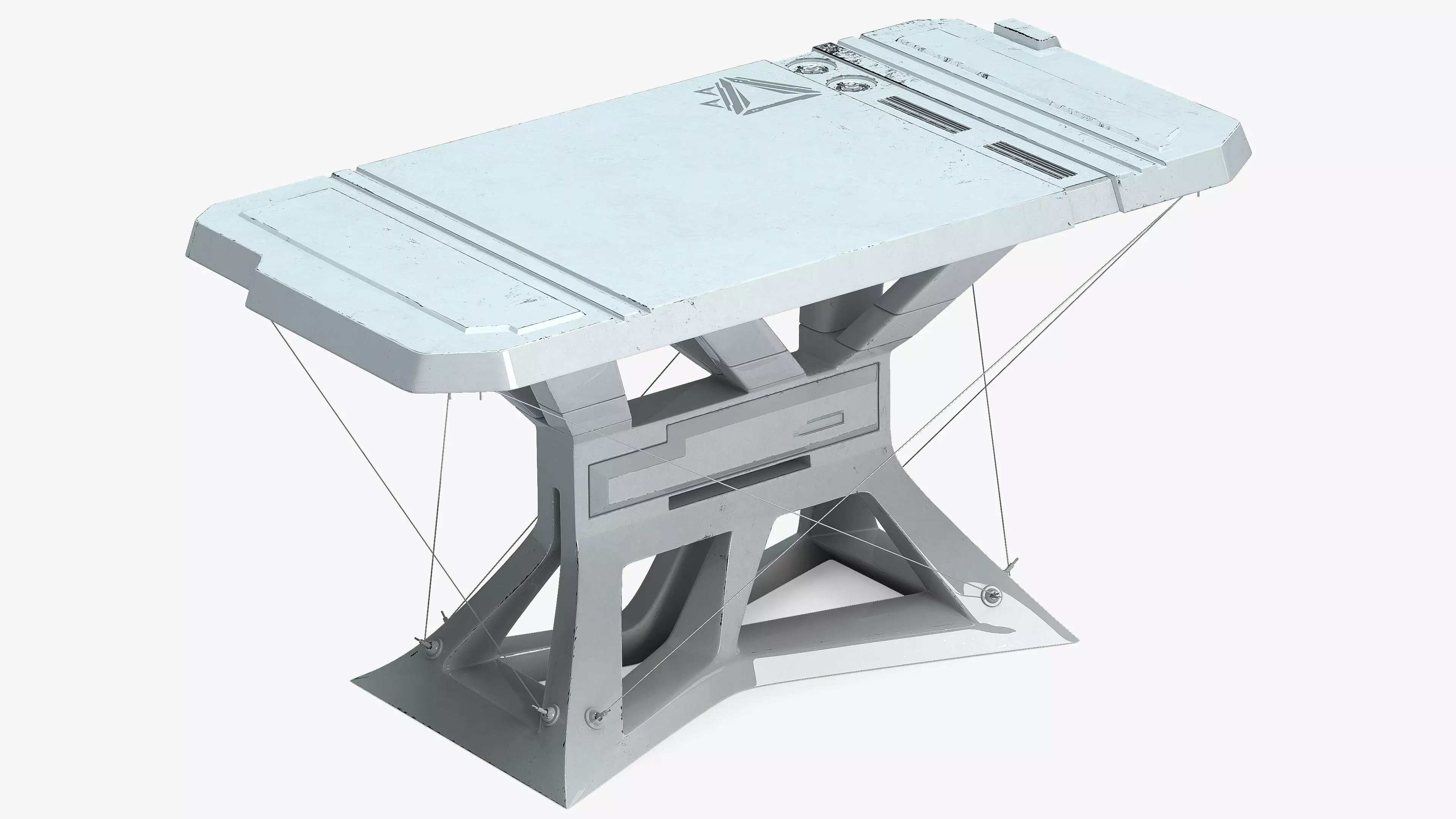 Table Sci-Fi Low-poly 3D model_2