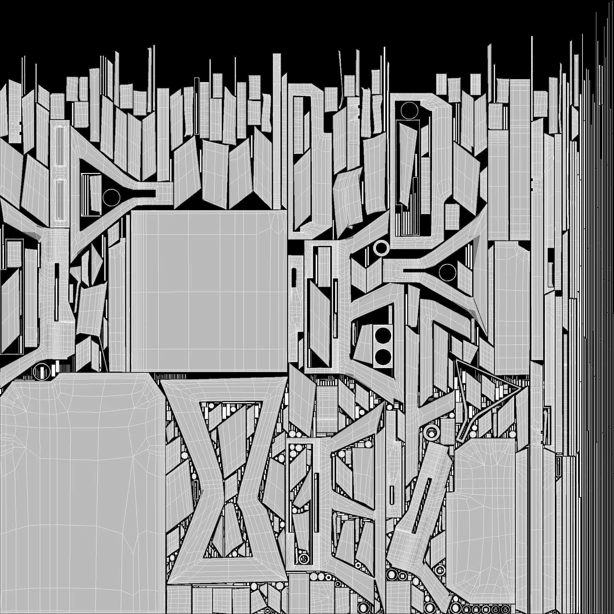 Table Sci-Fi Low-poly 3D model_7