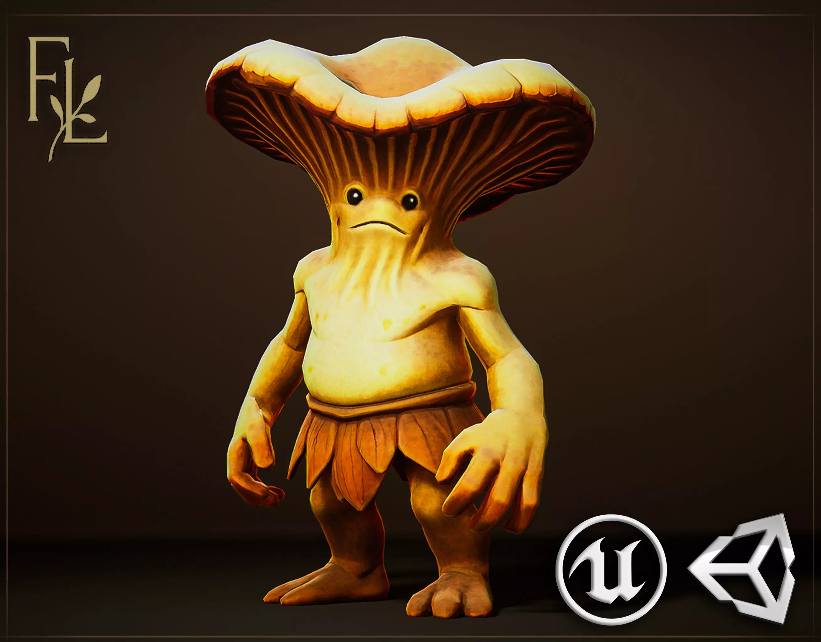 Chanterelle - Game ready character  Low-poly 3D model_0
