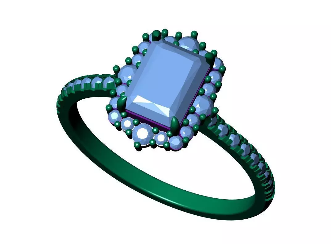 Solitaire ring 3D print model_6