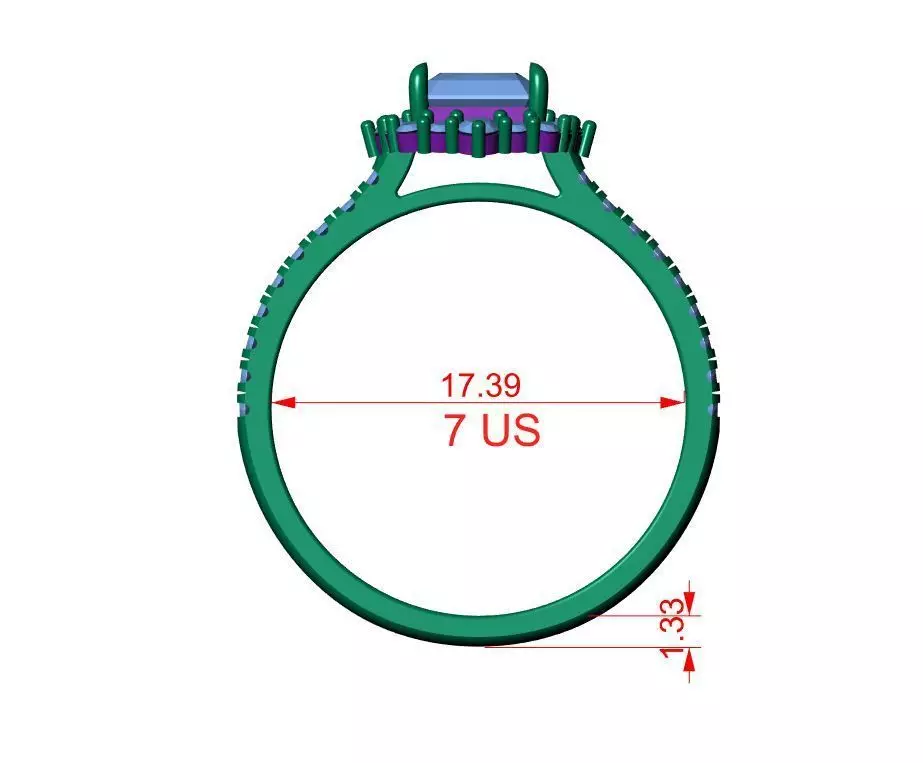 Solitaire ring 3D print model_11