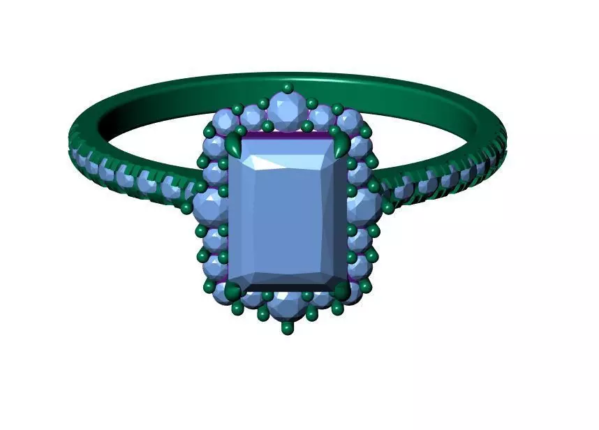 Solitaire ring 3D print model_10