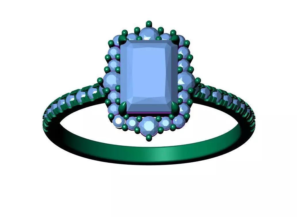 Solitaire ring 3D print model_12