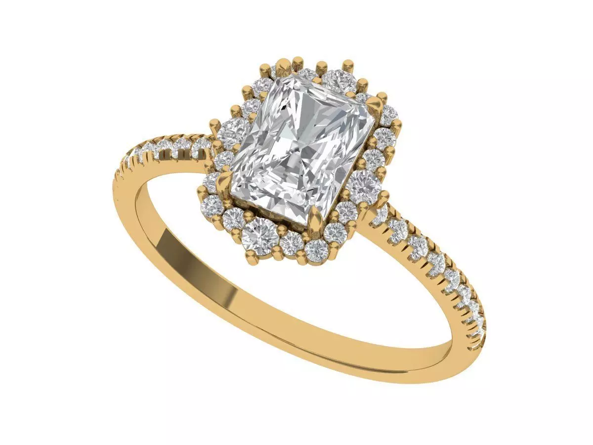 Solitaire ring 3D print model_4