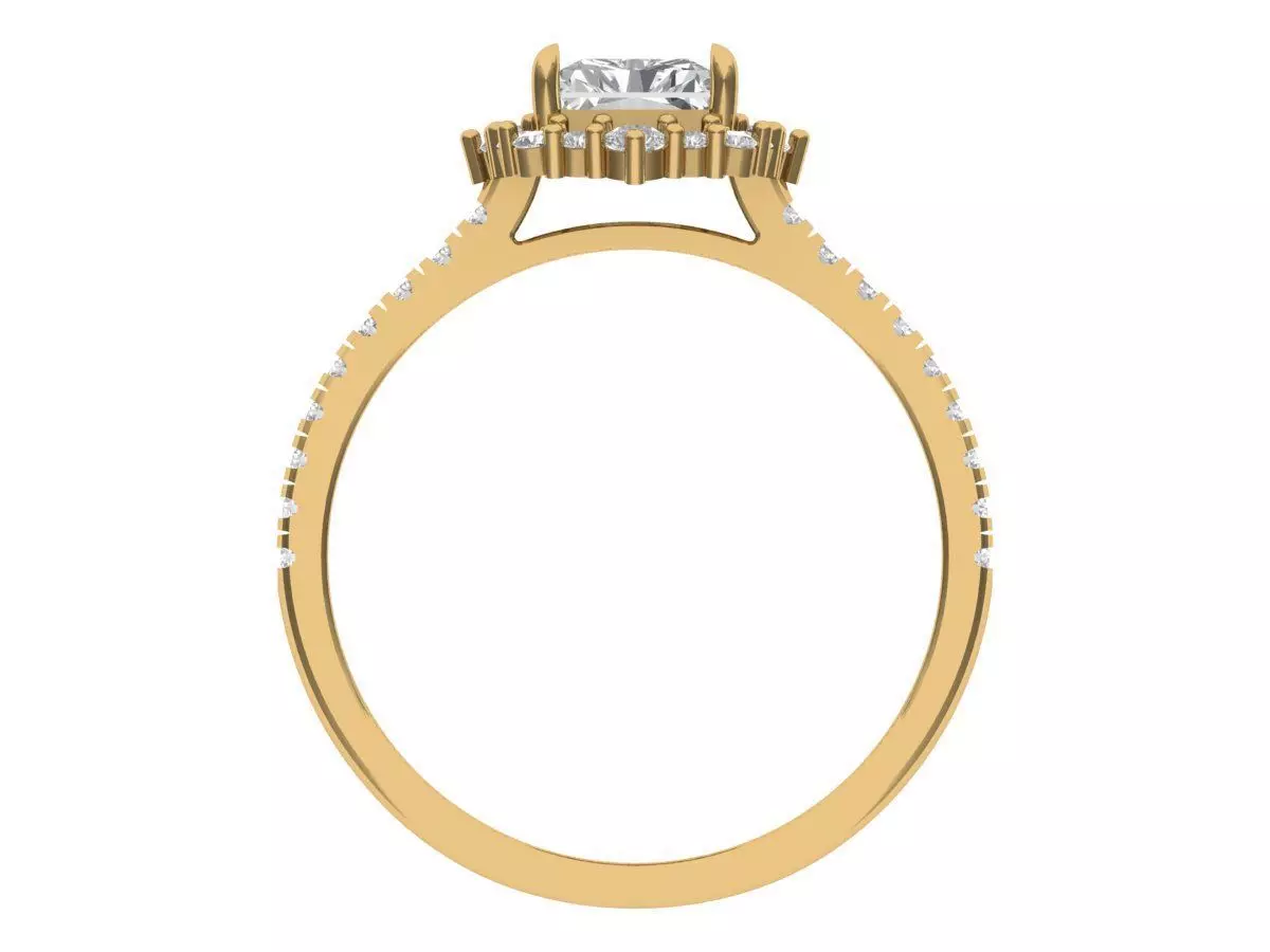 Solitaire ring 3D print model_3