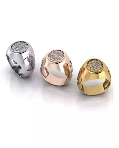 yin and yang signet jewelry ring pave setting 