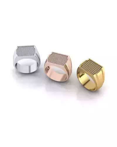 pave setting signet jewelry ring 