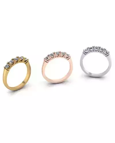 5 stone jewelry ring U setting 