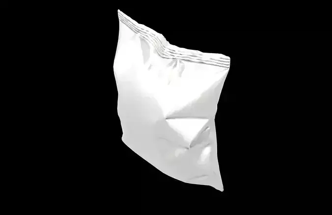 Potato Chips Package Medium Size Mock-up v1 003 Low-poly 3D model 3