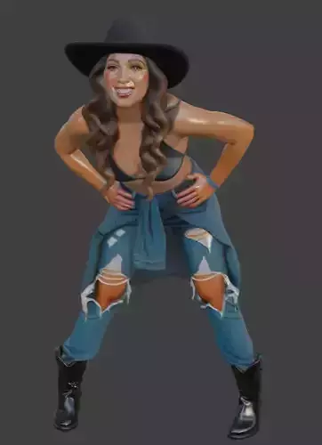 Cowgirl 3d Model for Printing