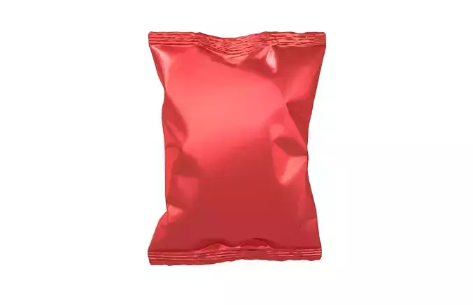 Potato Chips Package Medium Size Mock-up v1 005 Low-poly 3D model 2