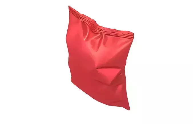 Potato Chips Package Medium Size Mock-up v1 005 Low-poly 3D model 3