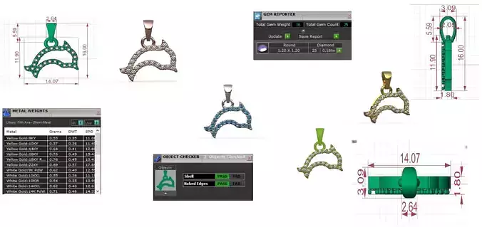 Dolphin jewelry stl 3dm Pendant Model jp0336