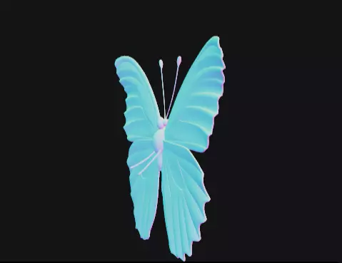 colorful butterfly  Free 3D model_8