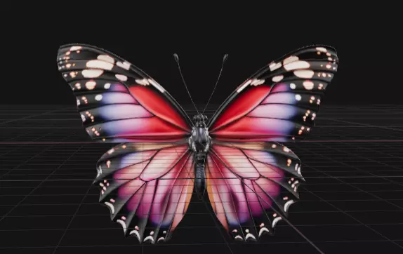 colorful butterfly  Free 3D model_0