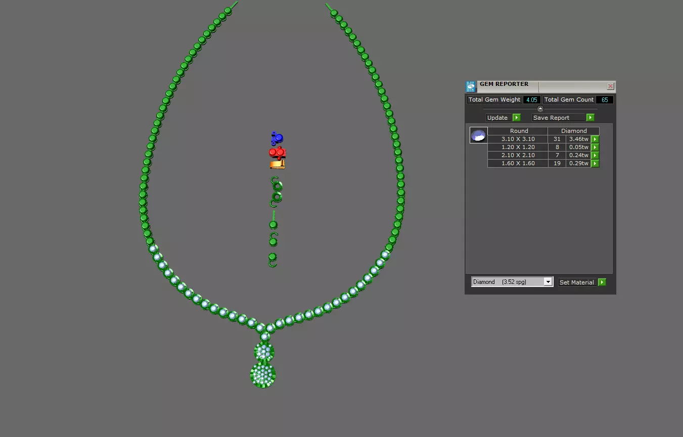 Diamond Necklace New 0001 3D print model_5