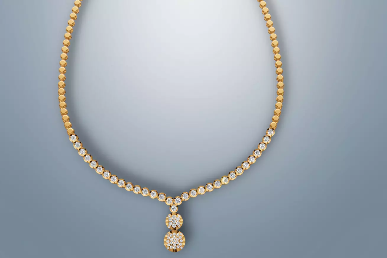 Diamond Necklace New 0001 3D print model_3