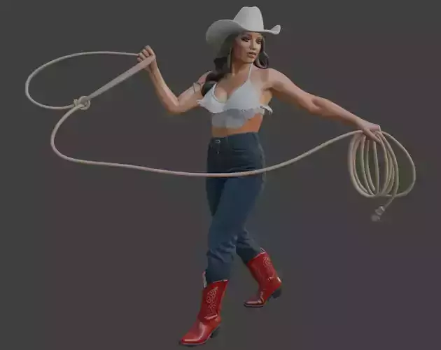 Cowboy girl 3d model 3D print model