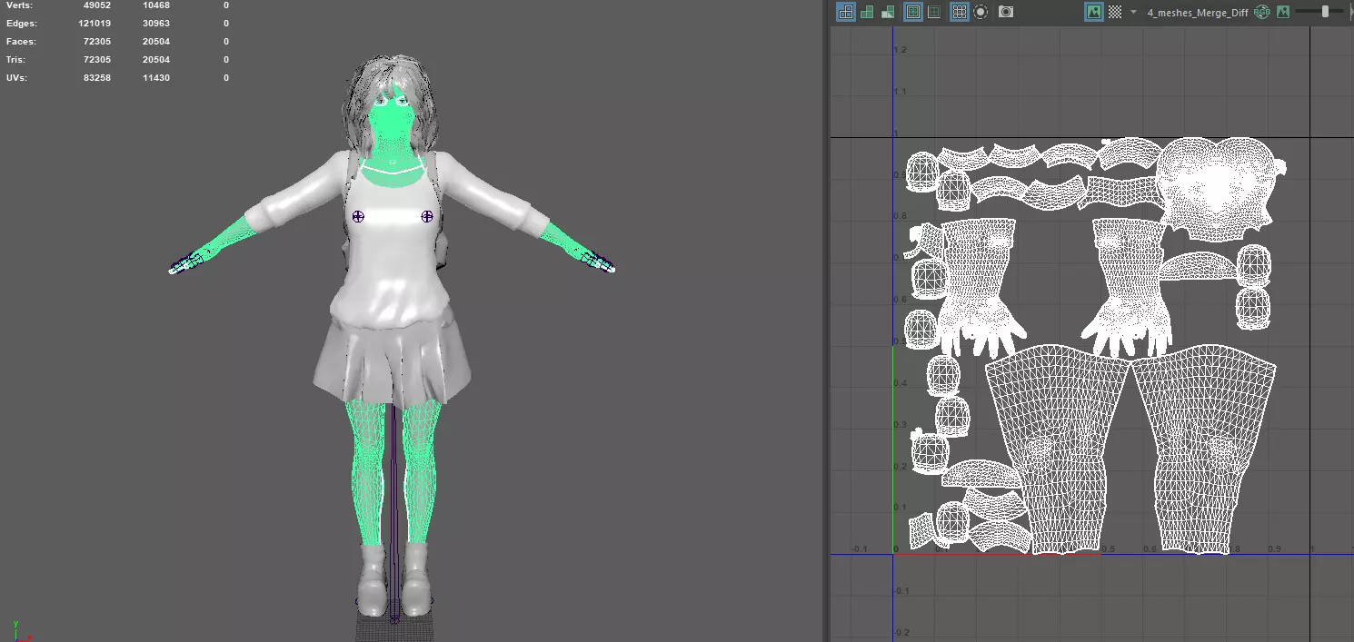 AAA REALISTIC FEMALE 3D CHARACTER BLONDE TEENAGE STUDENT Low-poly 3D model_16