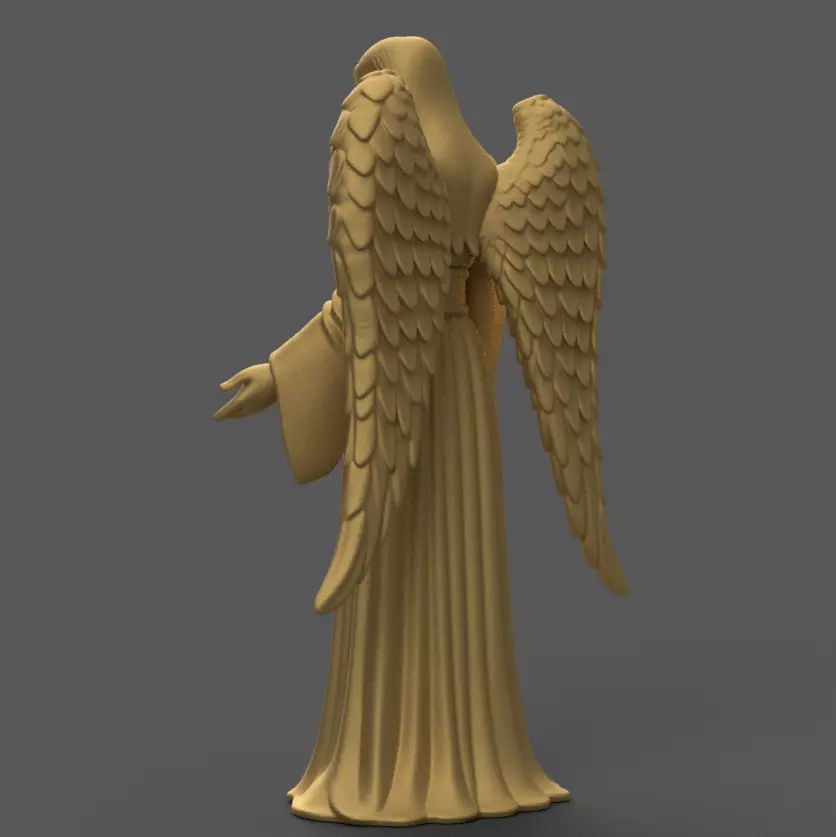 Elegant Angel Statue STL Christmas 3D Model 3D print model_3