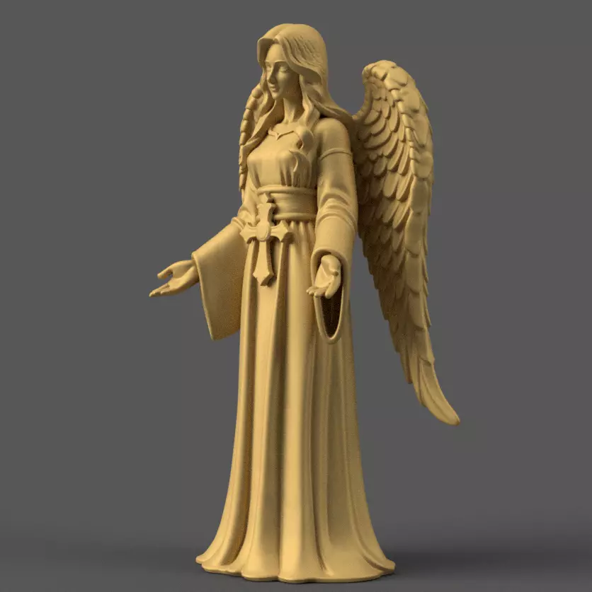 Elegant Angel Statue STL Christmas 3D Model 3D print model_1