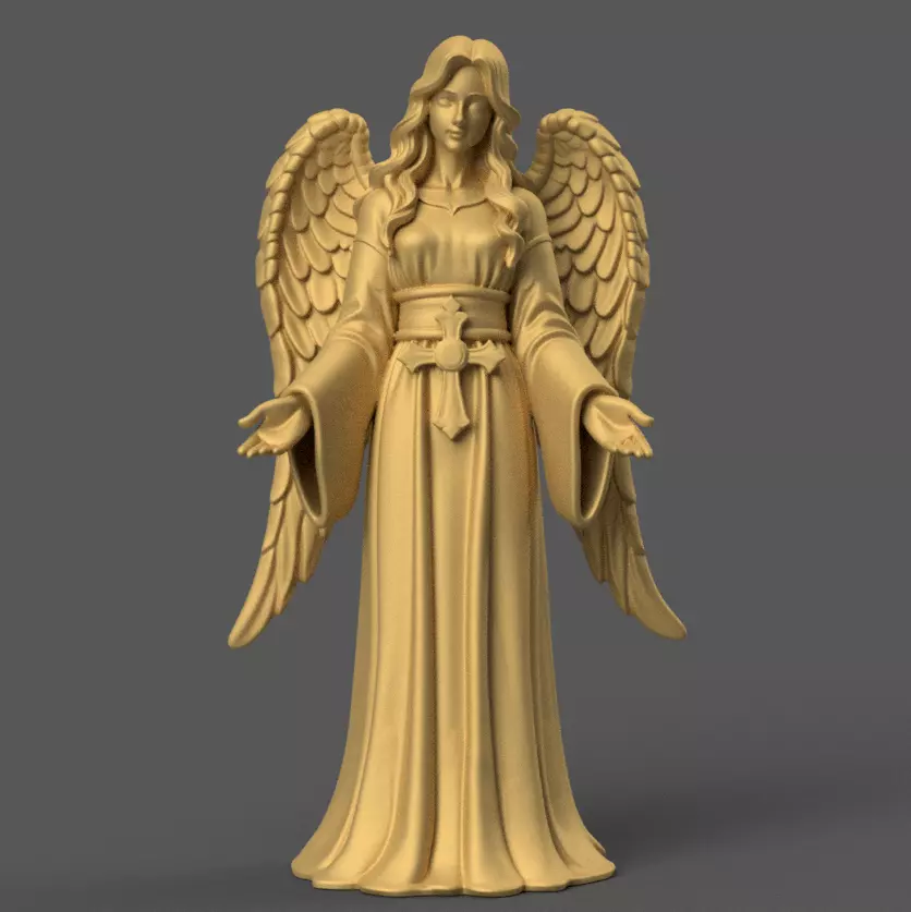 Elegant Angel Statue STL Christmas 3D Model 3D print model_0