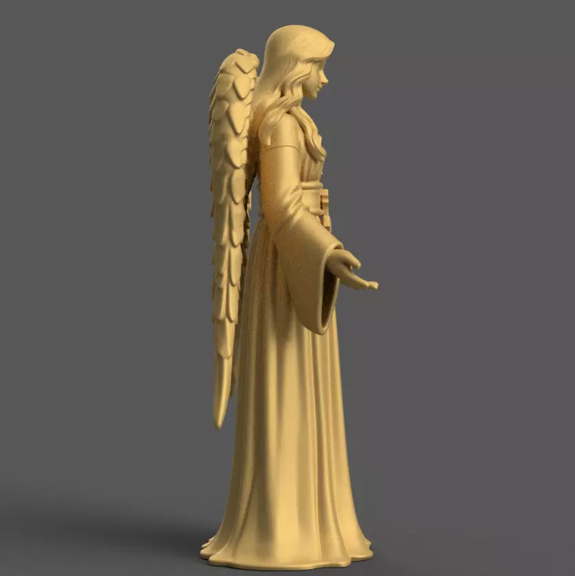 Elegant Angel Statue STL Christmas 3D Model 3D print model_5
