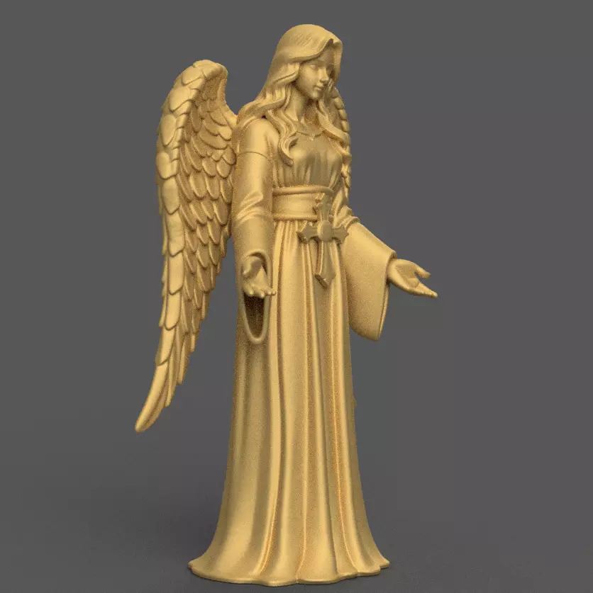 Elegant Angel Statue STL Christmas 3D Model 3D print model_6