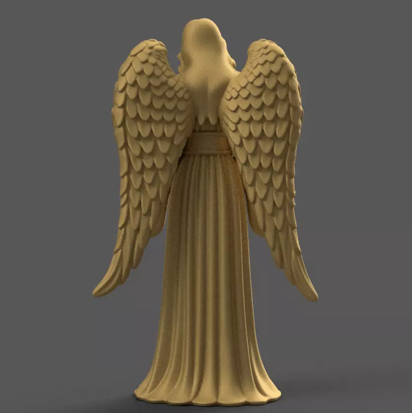 Elegant Angel Statue STL Christmas 3D Model 3D print model_4
