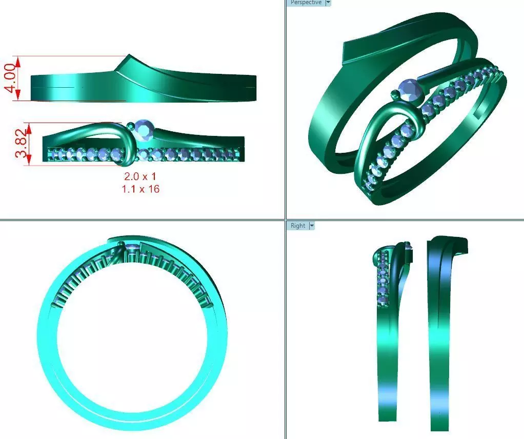 Wedding rings - 10 3D model_0