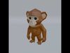 Low Poly Stylized Standing Monkey Low-poly 3D model_1