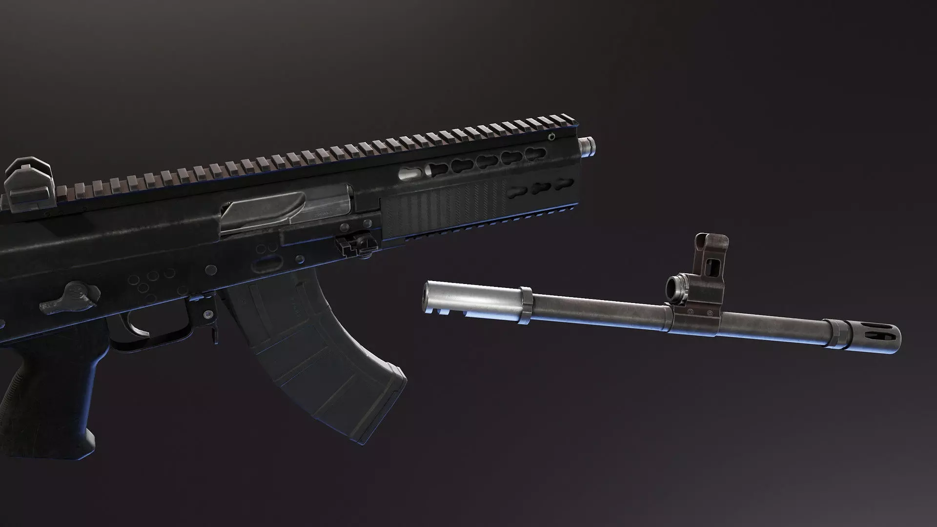 Zastava M19 Rifle Low-poly 3D model_8