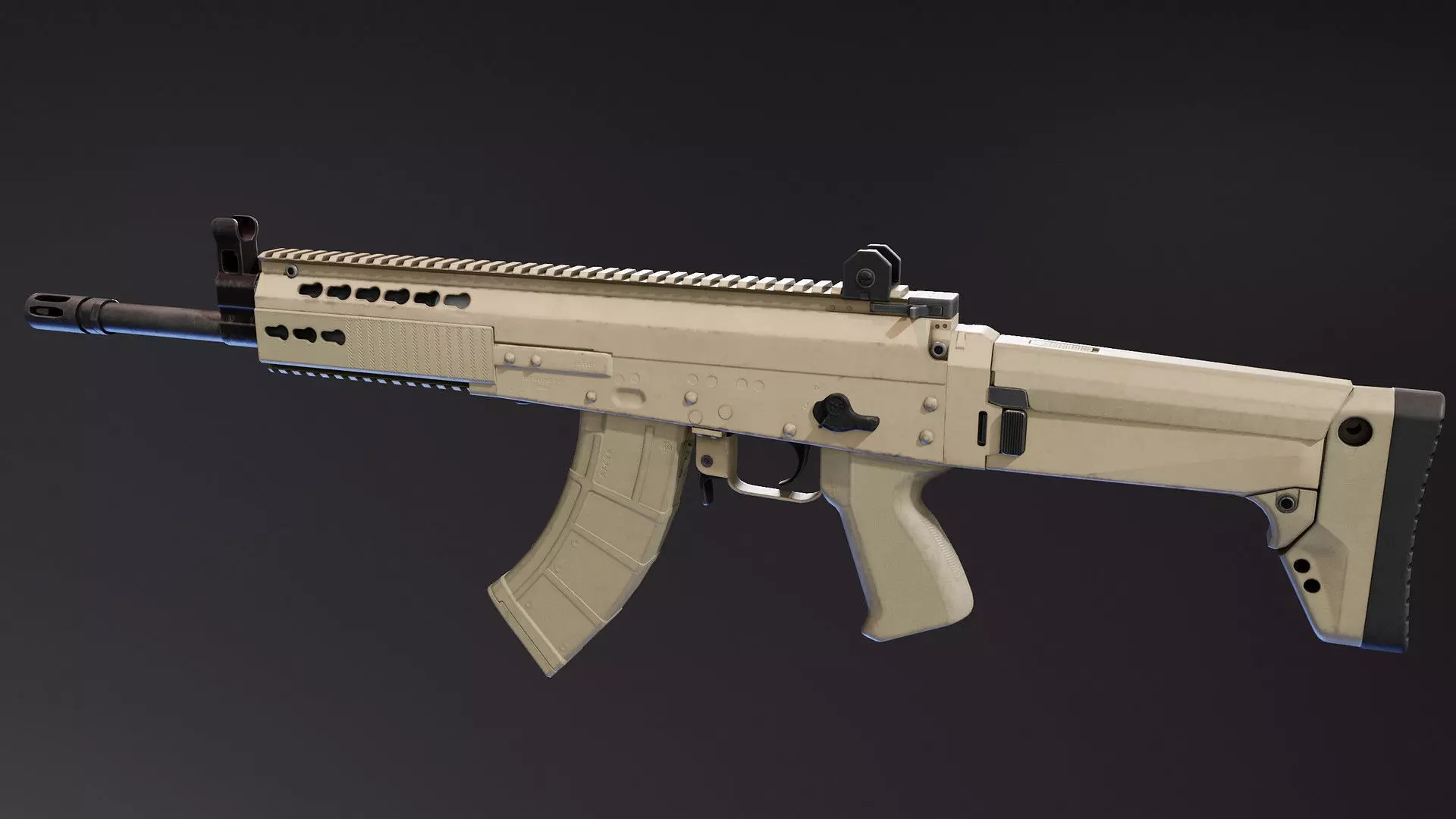 Zastava M19 Rifle Low-poly 3D model_3