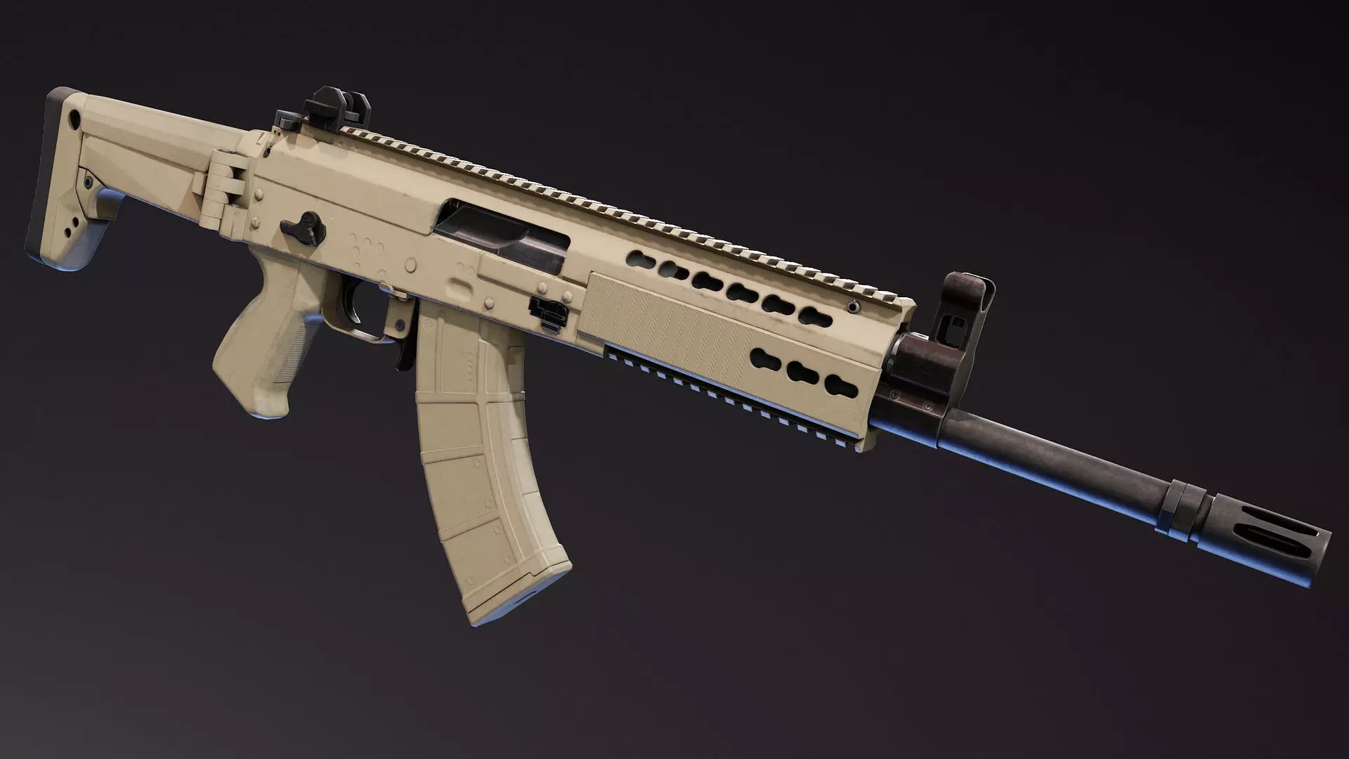 Zastava M19 Rifle Low-poly 3D model_5