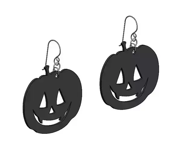 Halloween Pumpkin Earrings  Pendant  3D Print Model