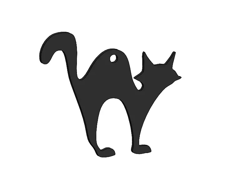Halloween Cat Earrings Pendant 3D Print Model 3D print model_2