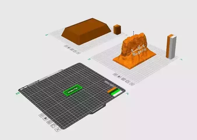 Tuwaiq Mountain model with base and the Saudi Vision 25 