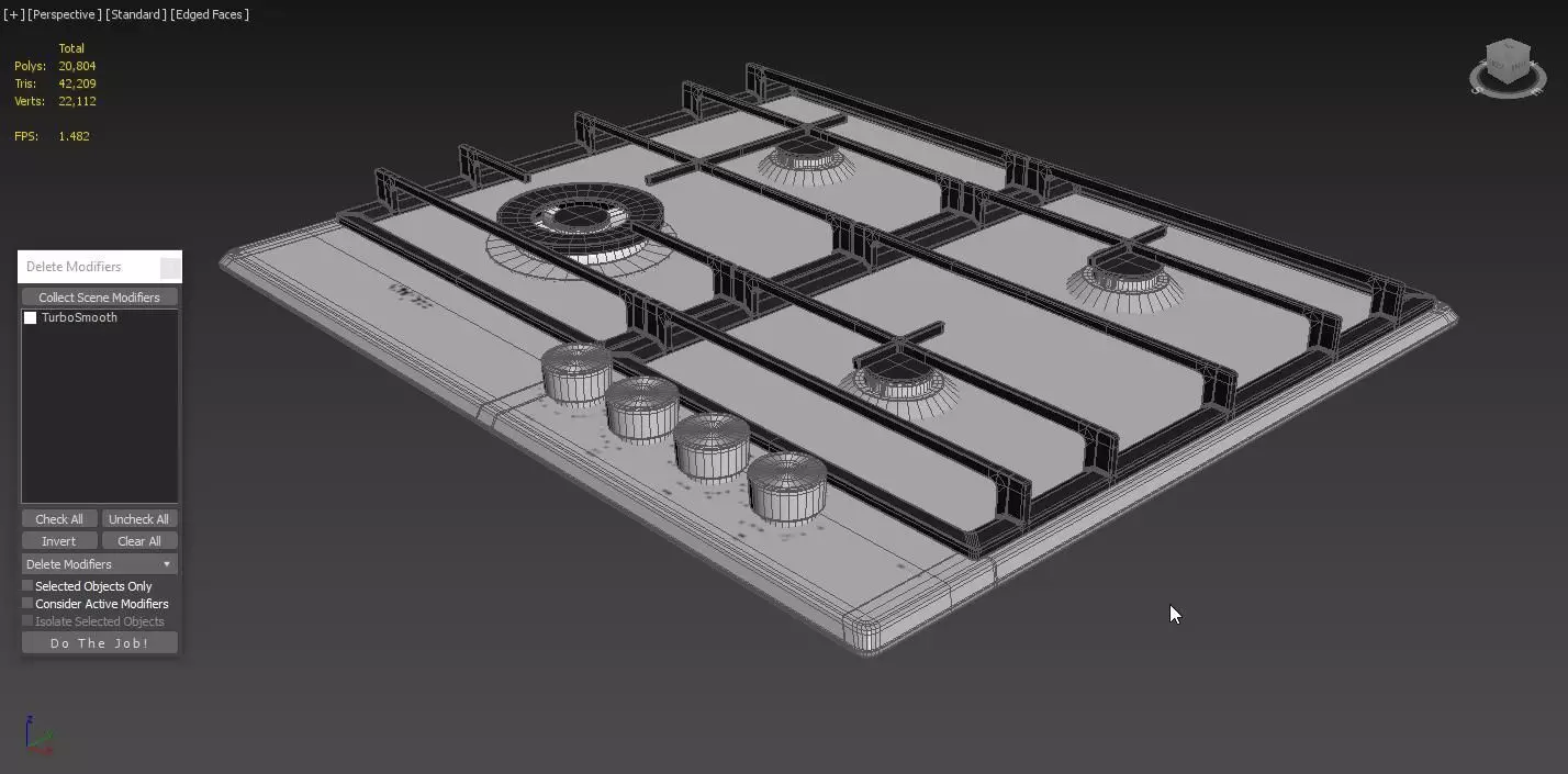 Whirlpool 4 BURNER GAS COOKTOP GMWL628IXALUS 3D model_6