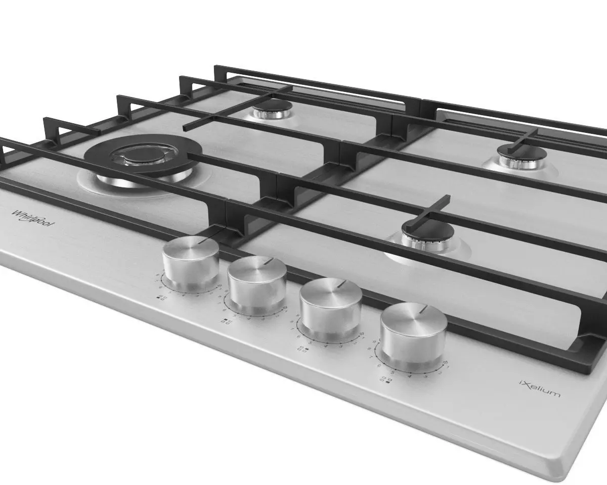 Whirlpool 4 BURNER GAS COOKTOP GMWL628IXALUS 3D model_14