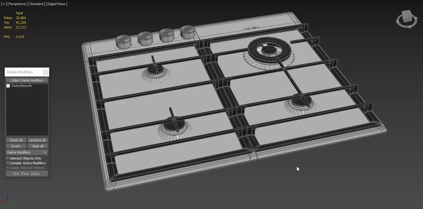 Whirlpool 4 BURNER GAS COOKTOP GMWL628IXALUS 3D model_5