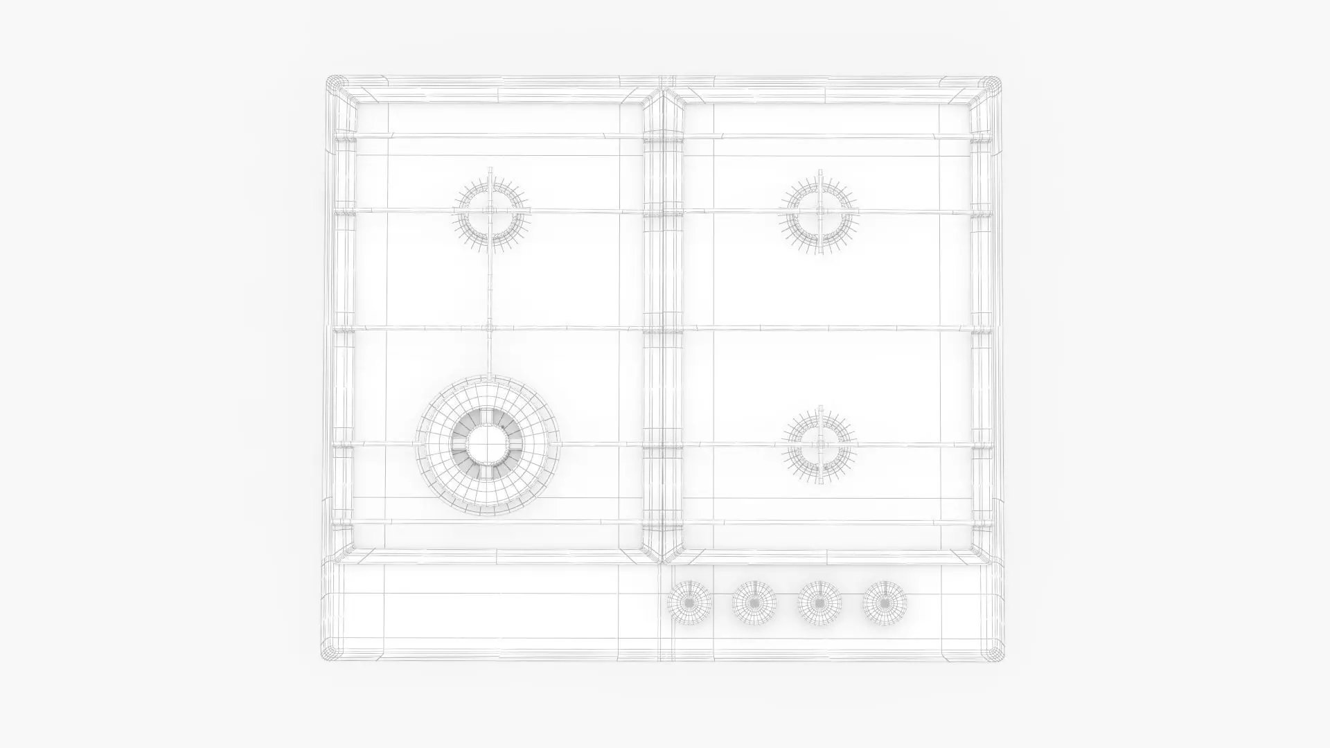 Whirlpool 4 BURNER GAS COOKTOP GMWL628IXALUS 3D model_11