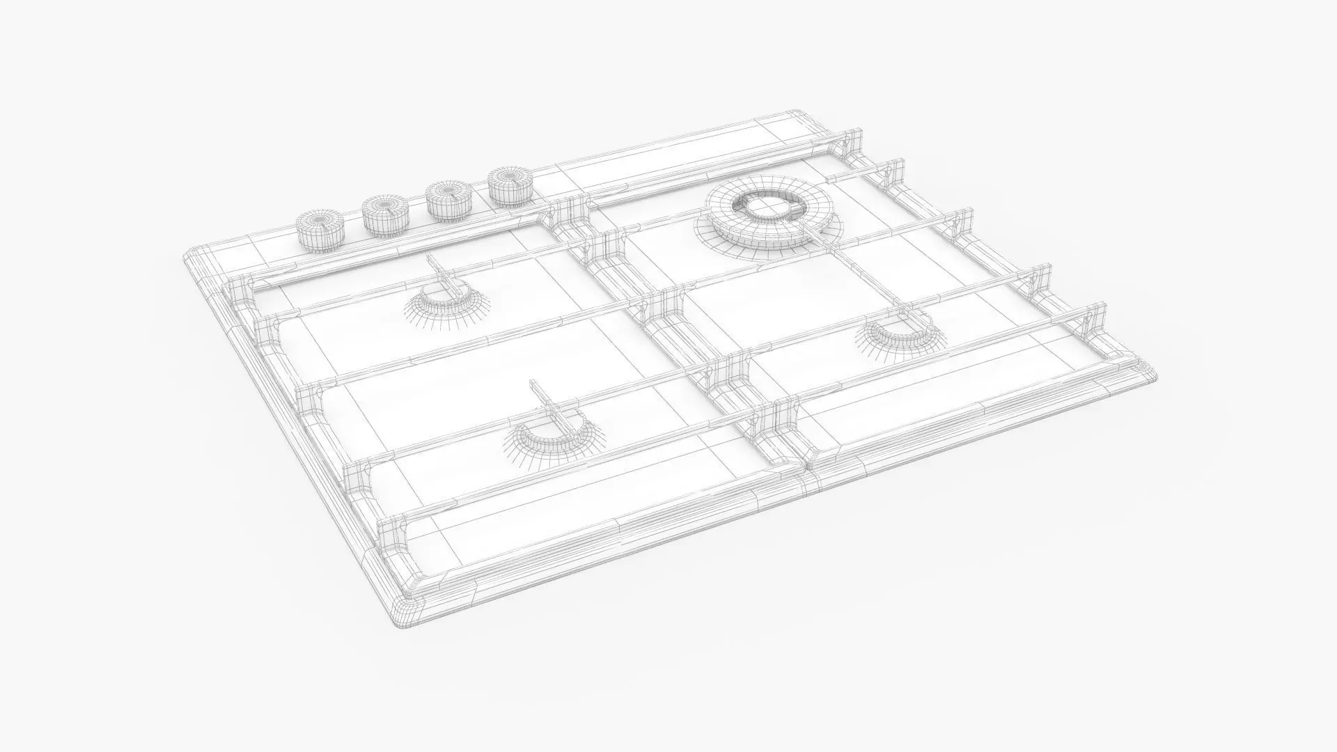 Whirlpool 4 BURNER GAS COOKTOP GMWL628IXALUS 3D model_13