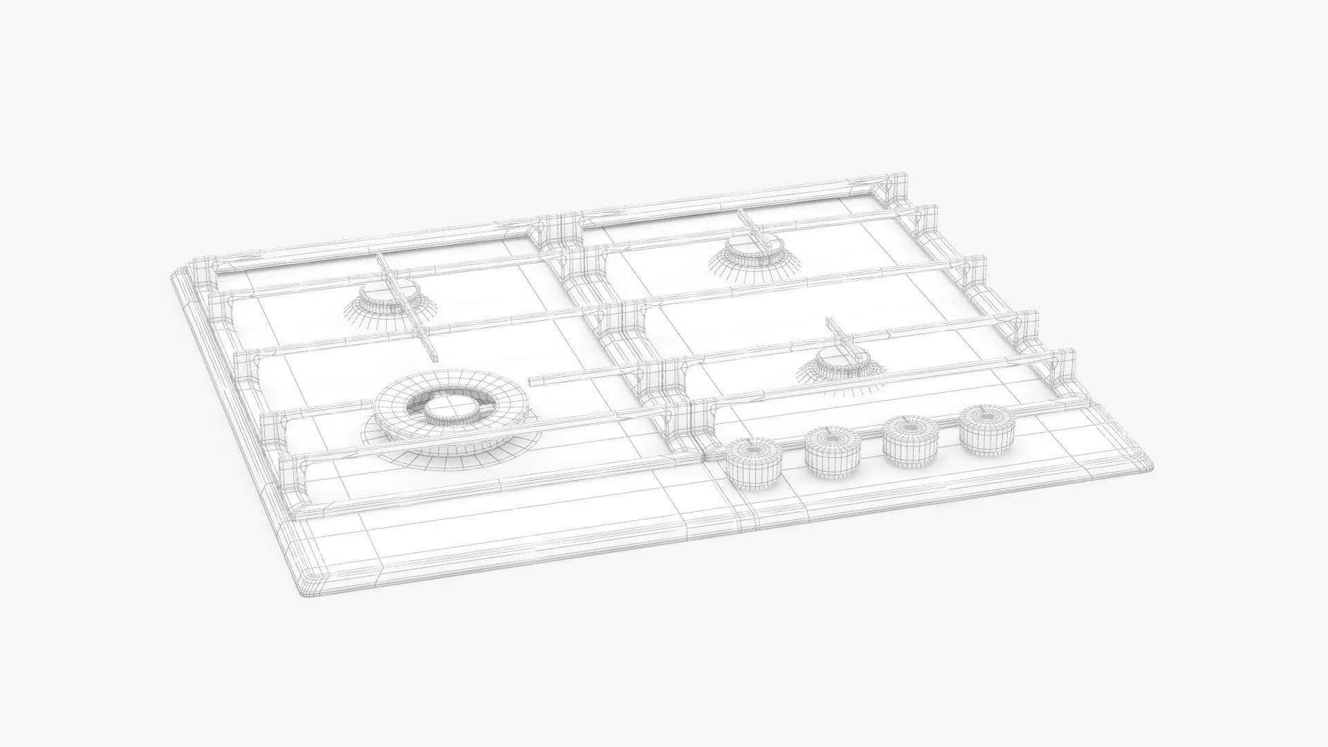 Whirlpool 4 BURNER GAS COOKTOP GMWL628IXALUS 3D model_4
