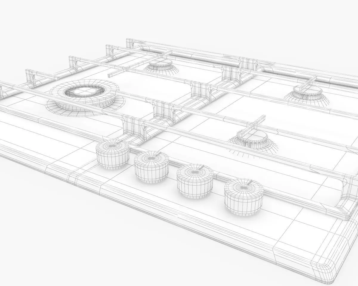 Whirlpool 4 BURNER GAS COOKTOP GMWL628IXALUS 3D model_15