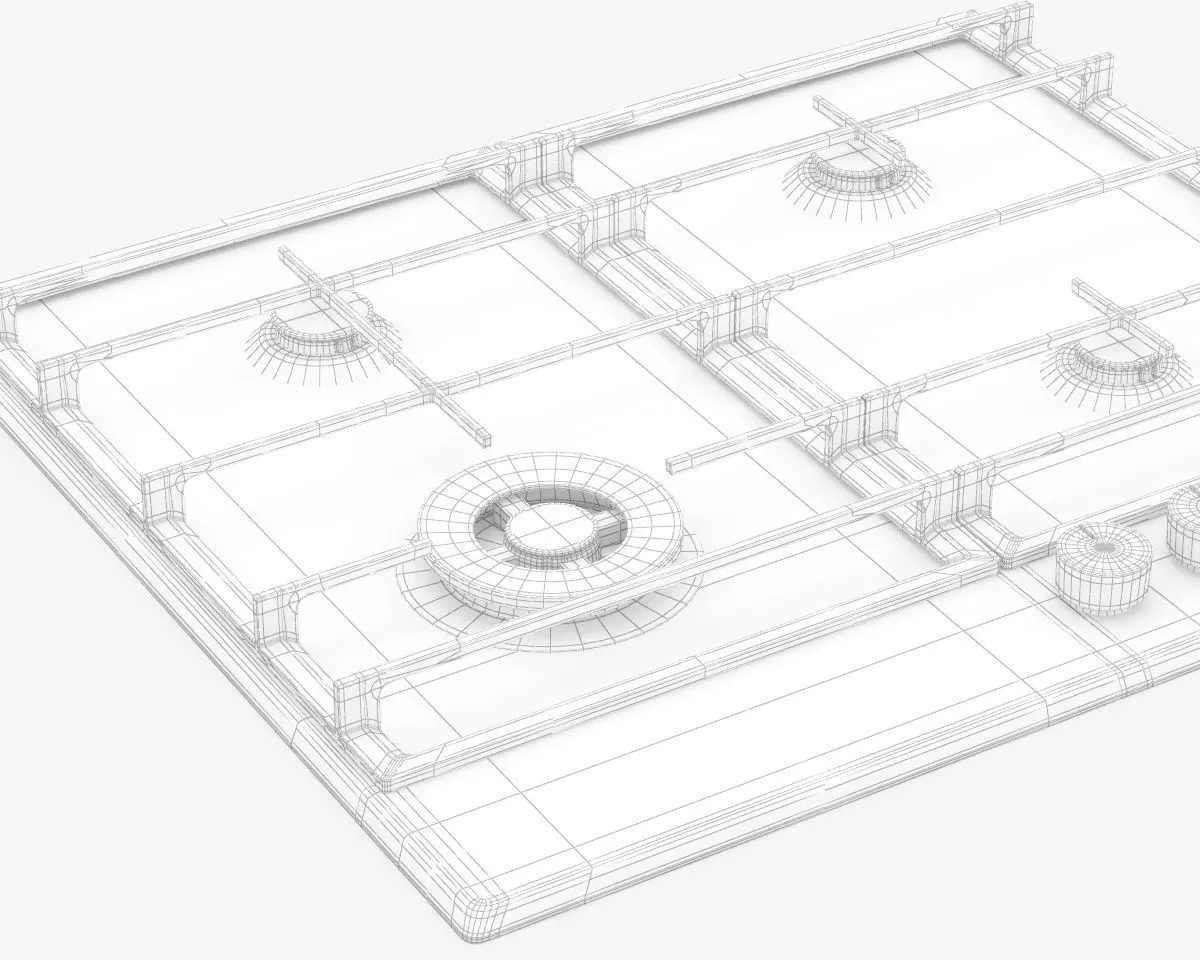 Whirlpool 4 BURNER GAS COOKTOP GMWL628IXALUS 3D model_17