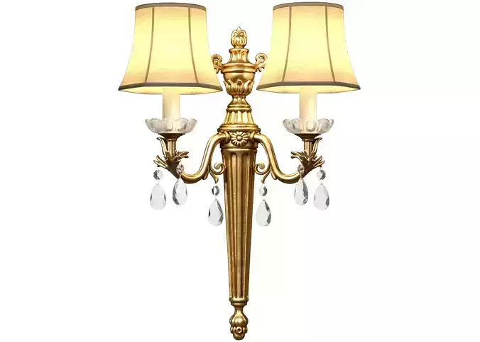 Italian Golden Sconce in classic style Rococo crystal Wall lamp