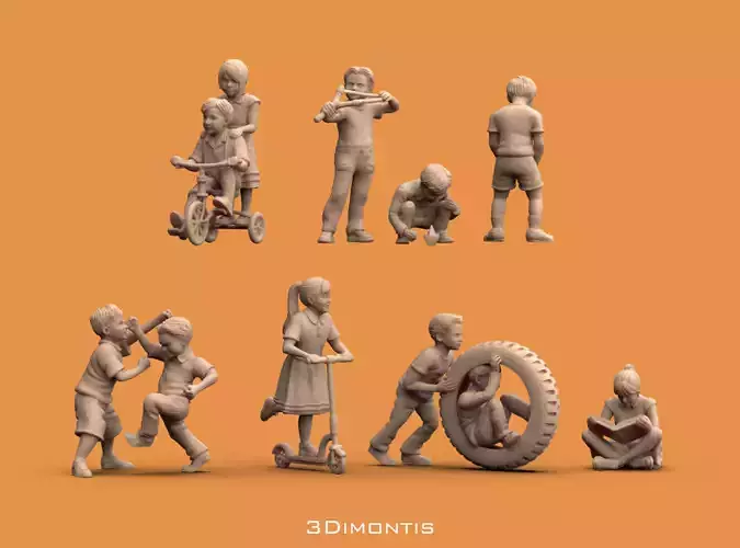 Boys and Girls 3D print model