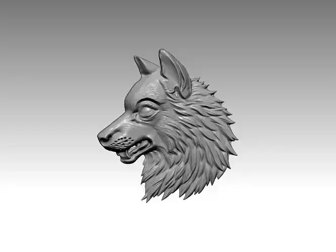 wolf head relief